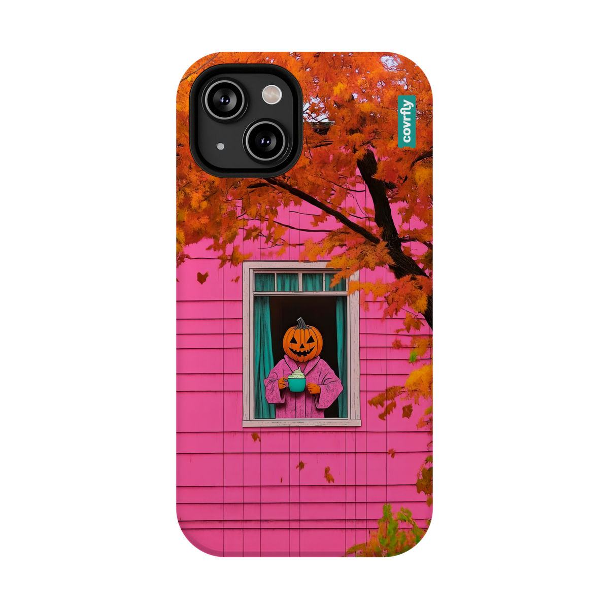 Funda Cozy Pumpkin Mornings para iPhone 14 - View 2 - Diseño Premium covrfly