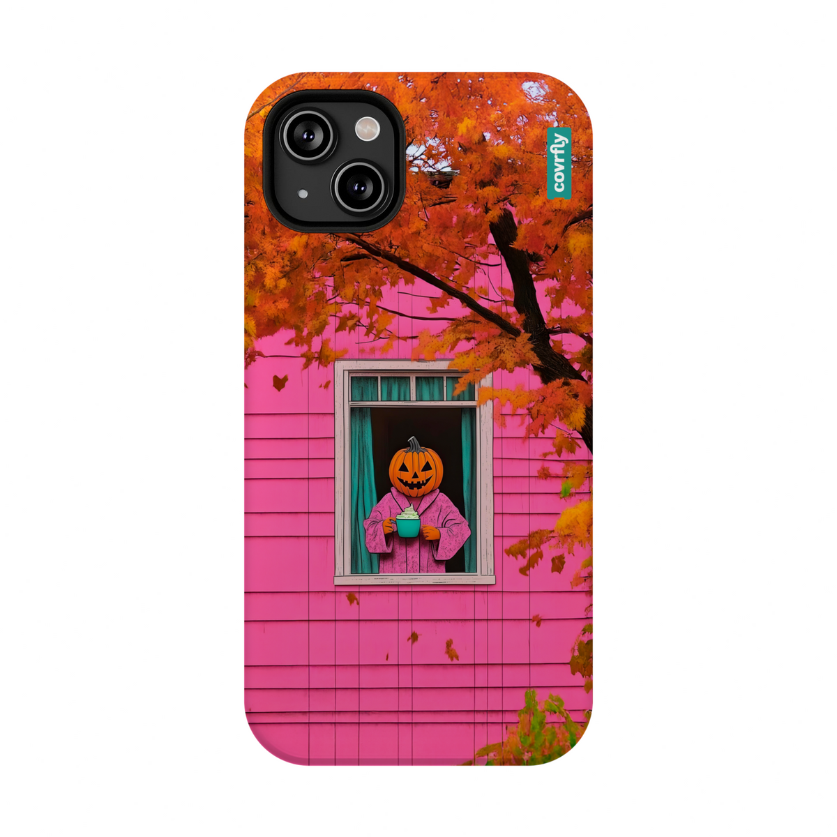 Funda Cozy Pumpkin Mornings para iPhone 14 Plus - View 1 - Diseño Premium covrfly
