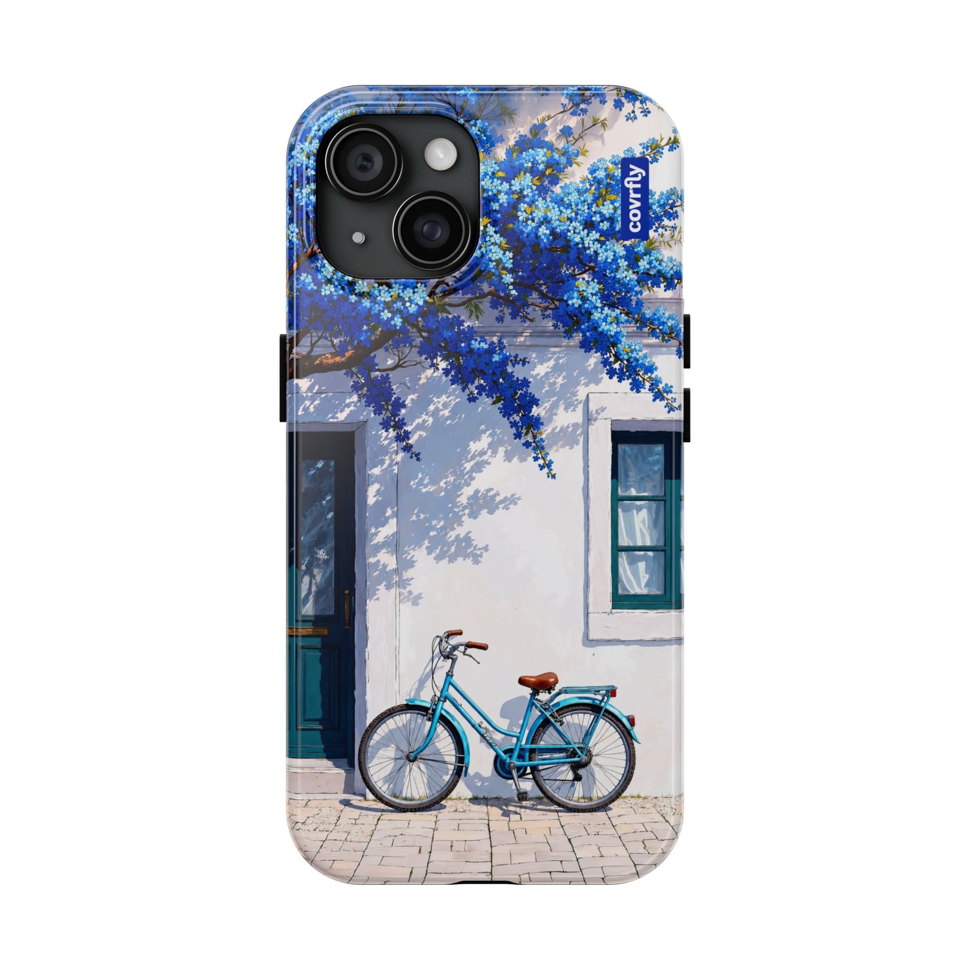 Funda Flores & Ruedas para iPhone 15 - View 1 - Diseño Premium covrfly