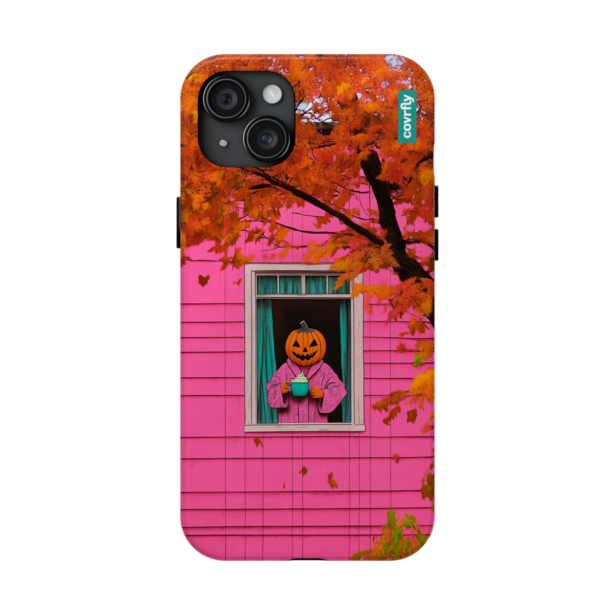 Funda Cozy Pumpkin Mornings para iPhone 15 Plus - View 1 - Diseño Premium covrfly