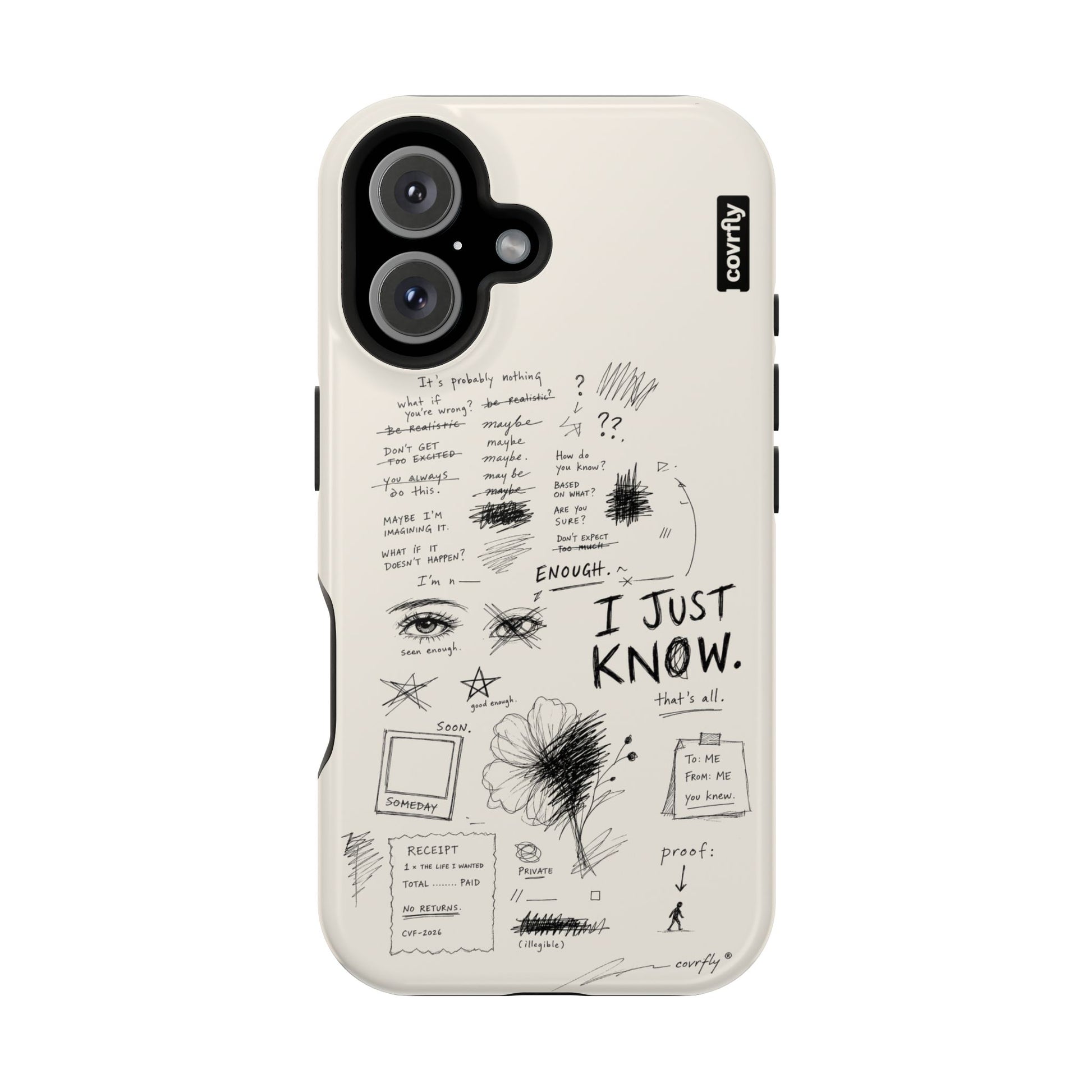 Funda I Just Know para iPhone 16 - View 1 - Diseño Premium covrfly