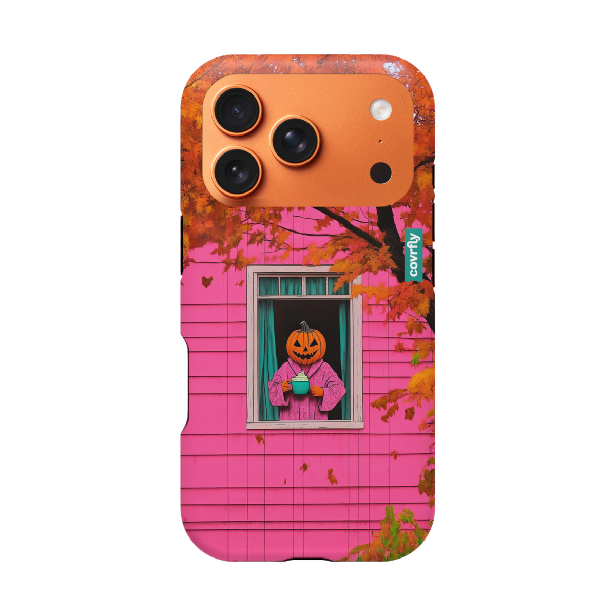 Funda Cozy Pumpkin Mornings para iPhone 17 Pro Matte Premium - View 1 - Diseño Premium covrfly
